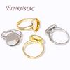 2/5/10Pcs 14K Gold Plated Adjustable Blank Ring Setting Base Bezel Cabochons Rings For Jewelry Making DIY Finger Ring Blank