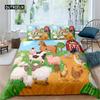 Cute Pig Duvet Cover Kawaii Pig Bedding Set Polyester Pigs Floral Comforter Cover Twin King For Teen Boy Girl Gift Room Decor