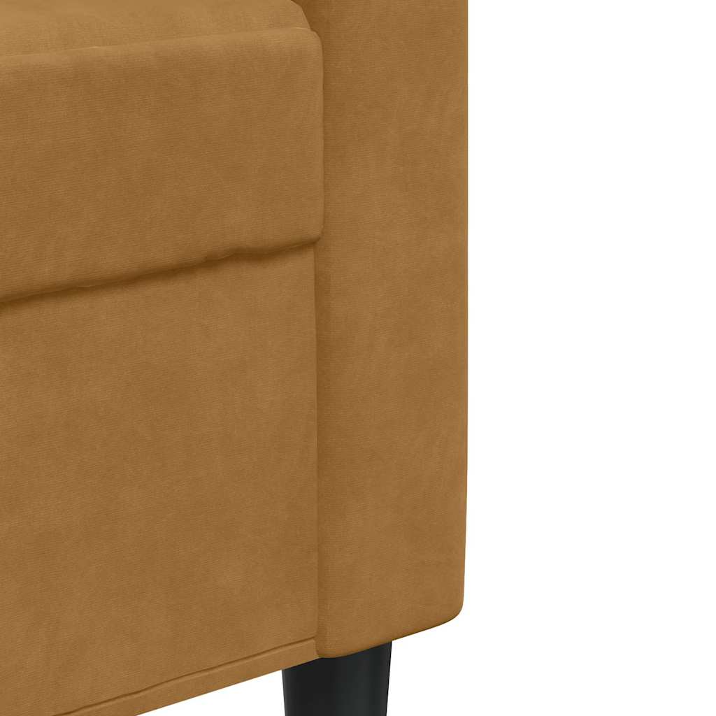 2 Seater Sofa Brown 140 cm Velvet