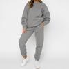 Women's New Fashion Solid Color Long Sleeve Pullover and Sweatpants Set for Autumn and Winter