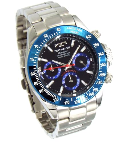 Часы TECHNOS серия Prominent Technos Хронограф Корпус из нержавеющей стали Черный Спортивный Хронограф TAP403ASN [Параллельный импорт]