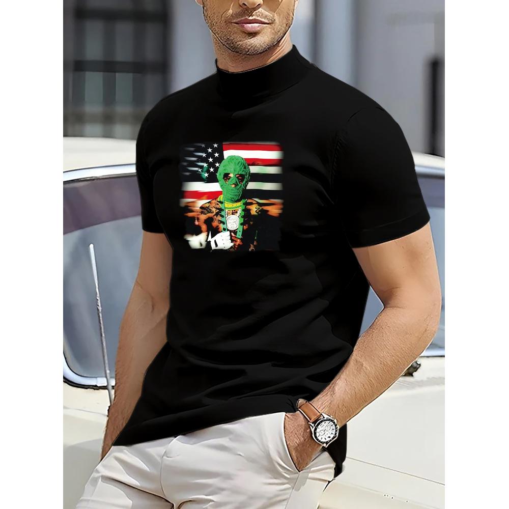 

American Flag Figure Graphic T-Shirt,Soft Breathable & Fade-Resistant, Classic Fit for Daily Casual Wear XXL белый