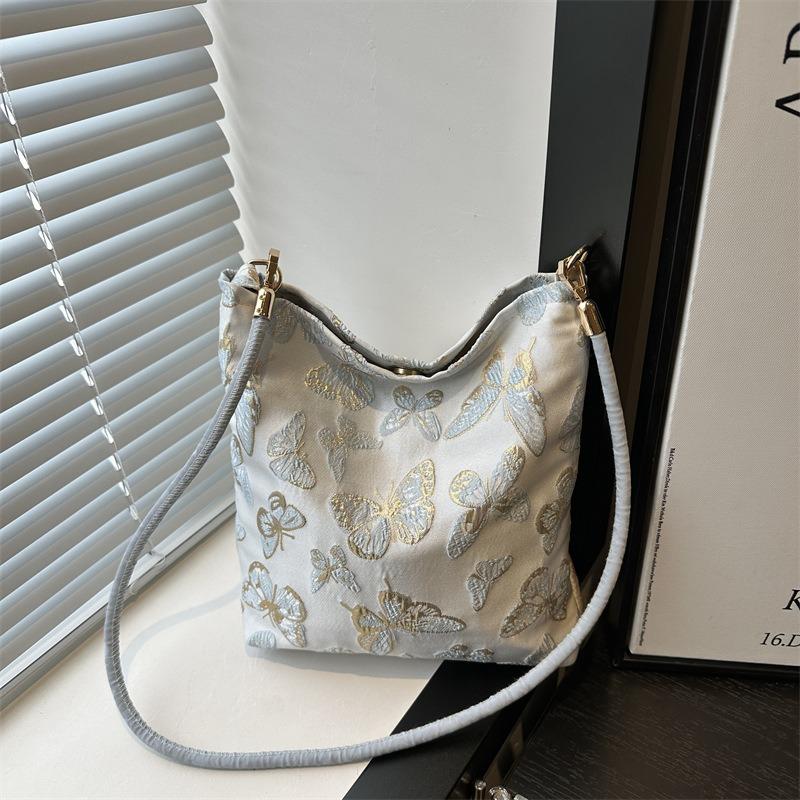 New Jacquard Canvas Bag Women's, New Popular Versatile Shoulder Bag Summer Commuter Underarm Tote Bag