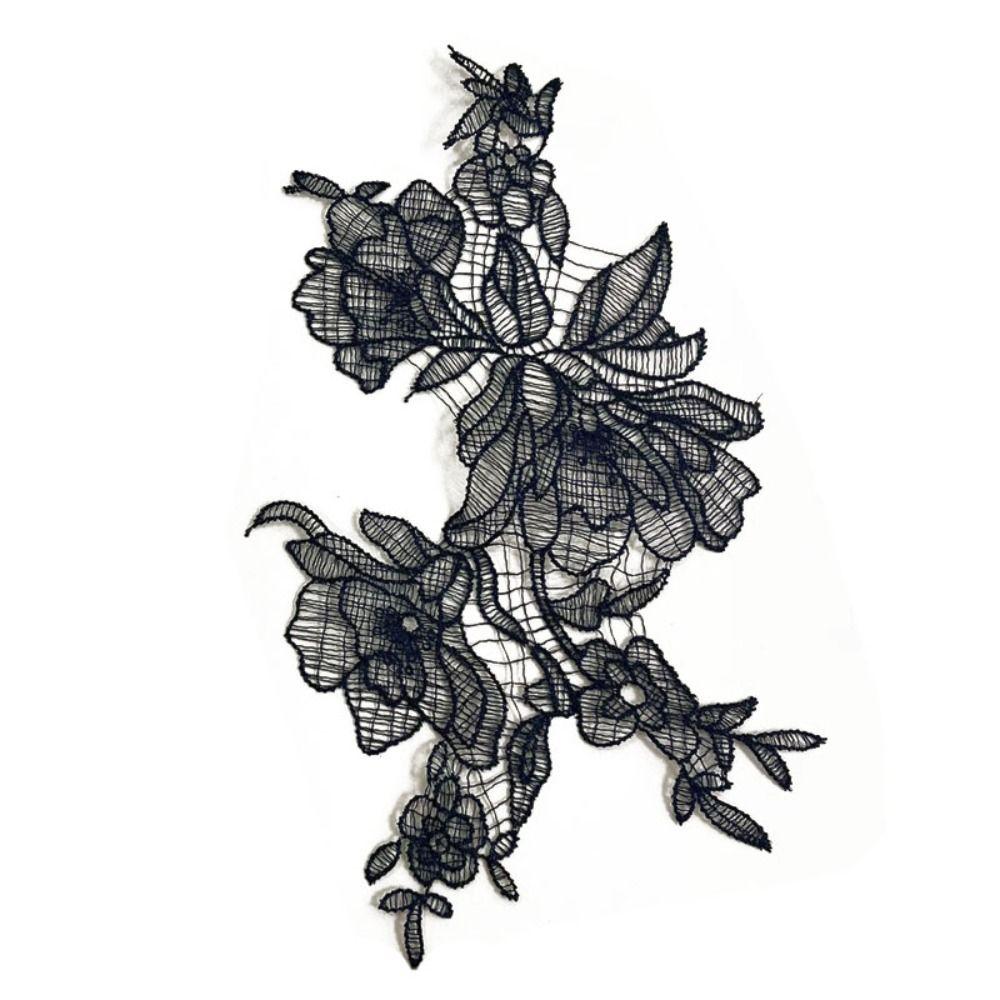 

Поделки своими руками Тканевая нашивка Кружевная ткань Тканевая аппликация Свадебное платье Цветочная аппликация Пошив платья чёрный