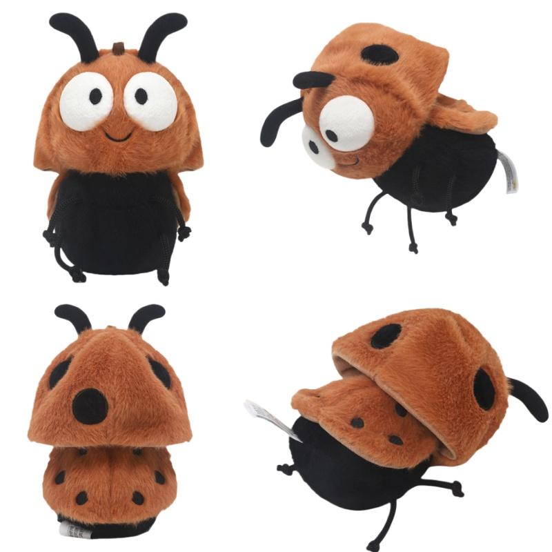 Creative Mosquito Plush Toys Kawaii Stuffed Bug with Angry Face Dolls Firefly Caterpillar Ladybug Dragonfly Gift for Kids Birth