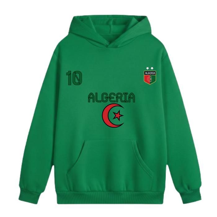 Jogging - NPZ - Confort & Passion - Enfant - Vert - Impression 'ALGERIA' & N°10 floqué