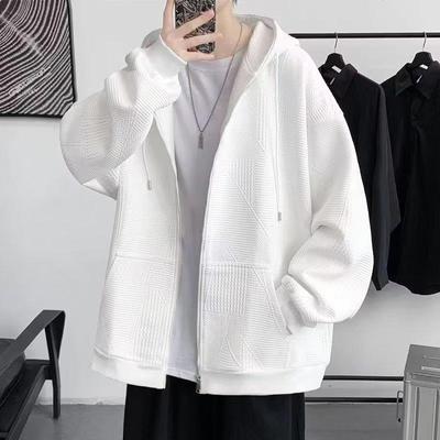 Men's Waffle Zipper Cardigan Jacket - Lightweight Spring/Autumn 2024 Sweater Trend