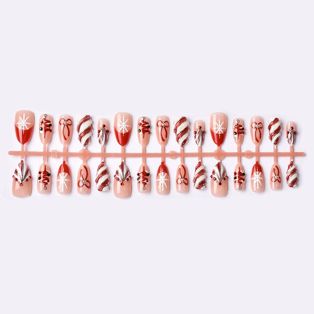 24/30PCS Pearl Bow Nail Decorations Horse Year Nail Art Jewelry New Year False Nails  Nail Art