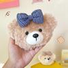 Adorable Fuzzy Teddy Bear Cute Mini Plush Bear With Bow Knot Plush Bag Soft Stuffed Animal Wallet Charm Pendant