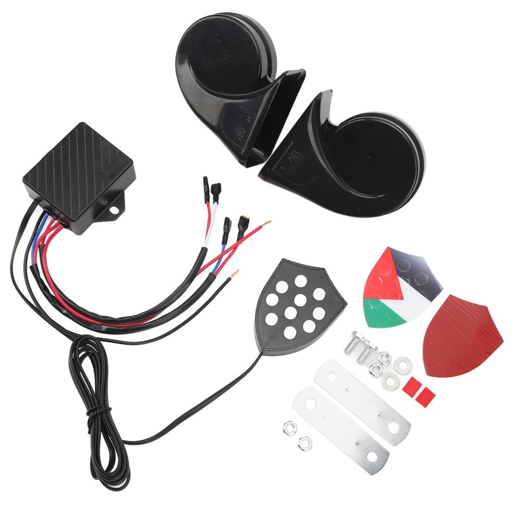 Electronic Horn System 12V 150dB Alarm Sound Remote Control Universal Fit for Car Sedan Truck SUV