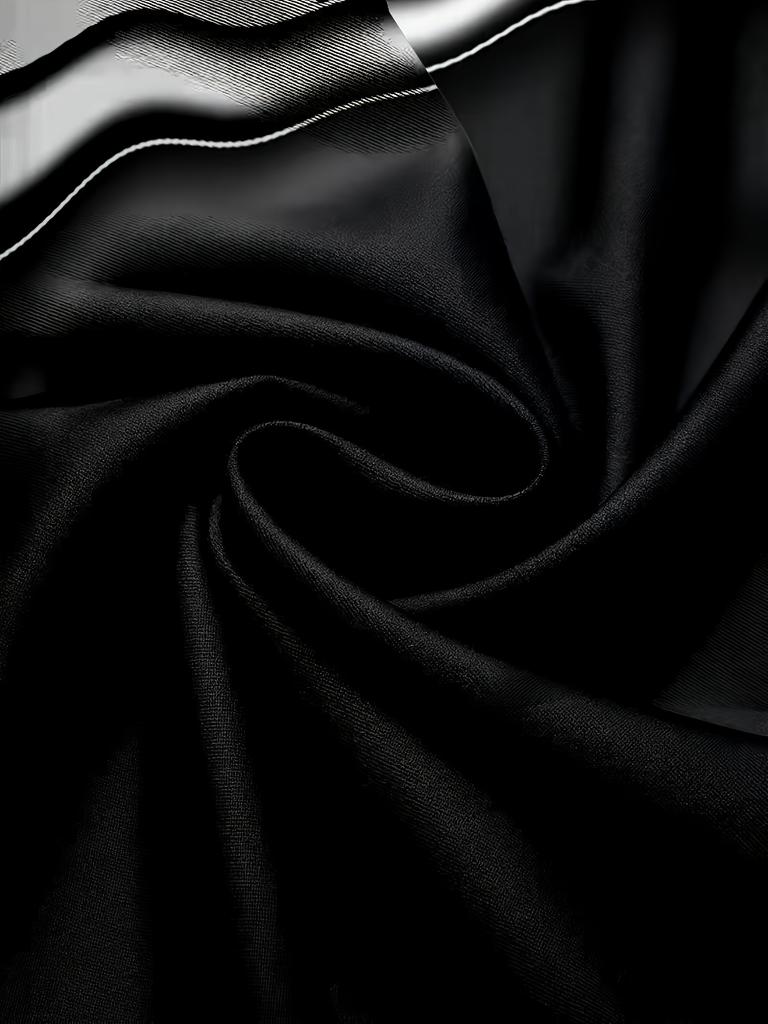 Herren schwarz-weiß bedrucktes Langarmhemd, einreihiges Reversdesign, elegant und modisch, Herbststil