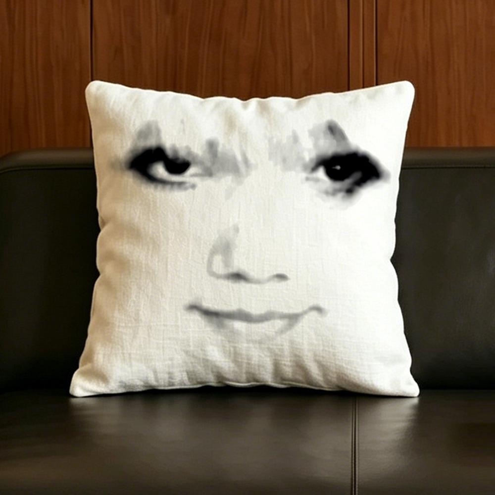 Meme Meme Face Cushion Cover Natural Linen Pillowcase Set AllinOne Decor for Sofa Bedroom Chair