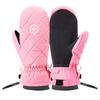 TaoTech Quilted Gloves for Men and Snowboarding and with Inner Gloves and Leash Women, Skiing, Waterproof, Warm, Abrasion-Resistant, (Pink-M)