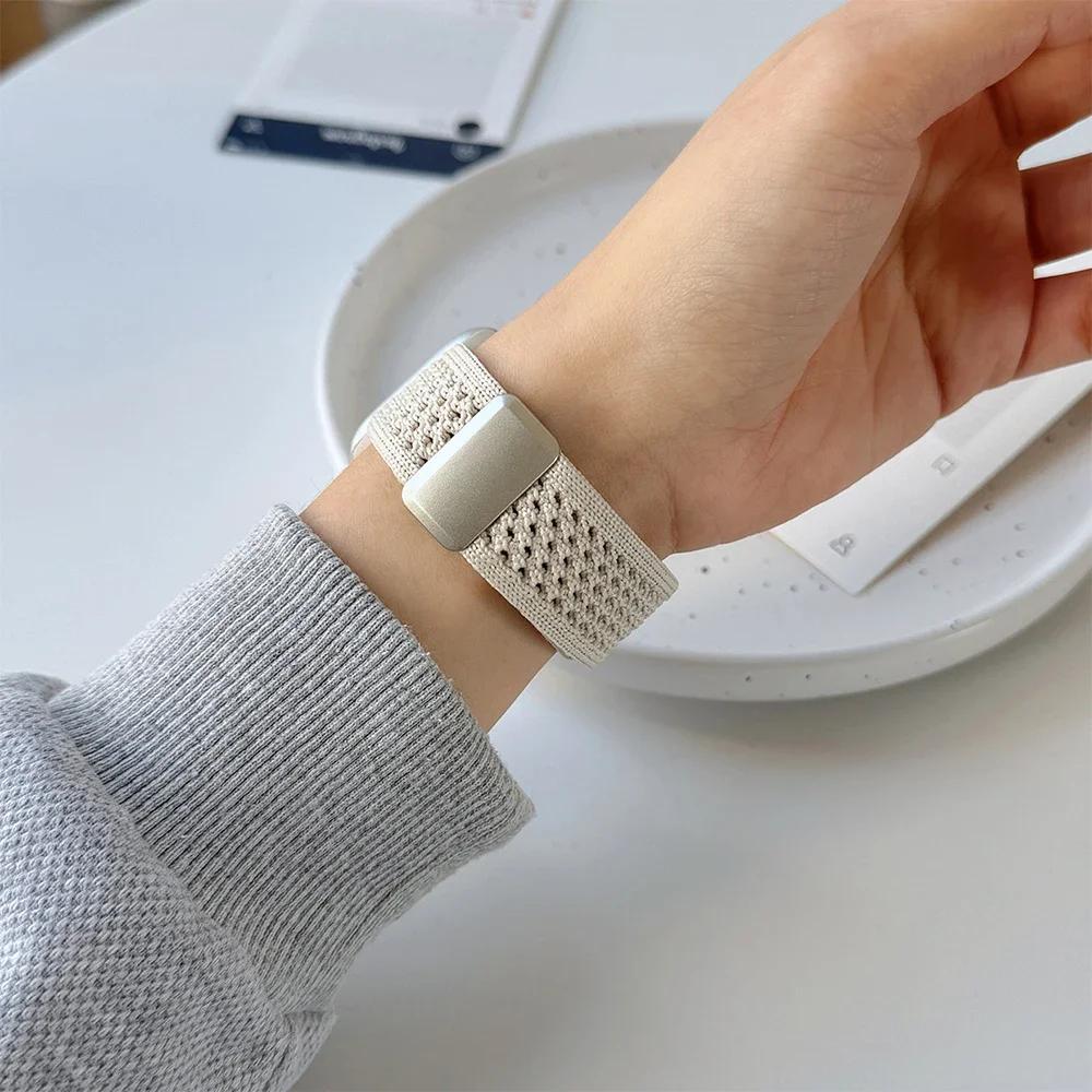 Nylon Magnetic Band for Apple Watch 45mm 41mm 44 40mm Series 10 46mm 42mm Soft Bracelet for IWatch Ultra 49mm 9 7 8 6 5 4 Strap