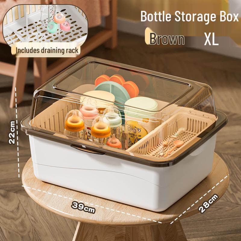 Cutlery & Bottle Drying Rack with Dustproof Lid for Baby Utensils