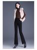 Women's Black Silk Cotton High-Waist Winter Pants - Slimming, Warm, Thickened, Korean-Style, Versatile, Stylish, Slightly Flared.