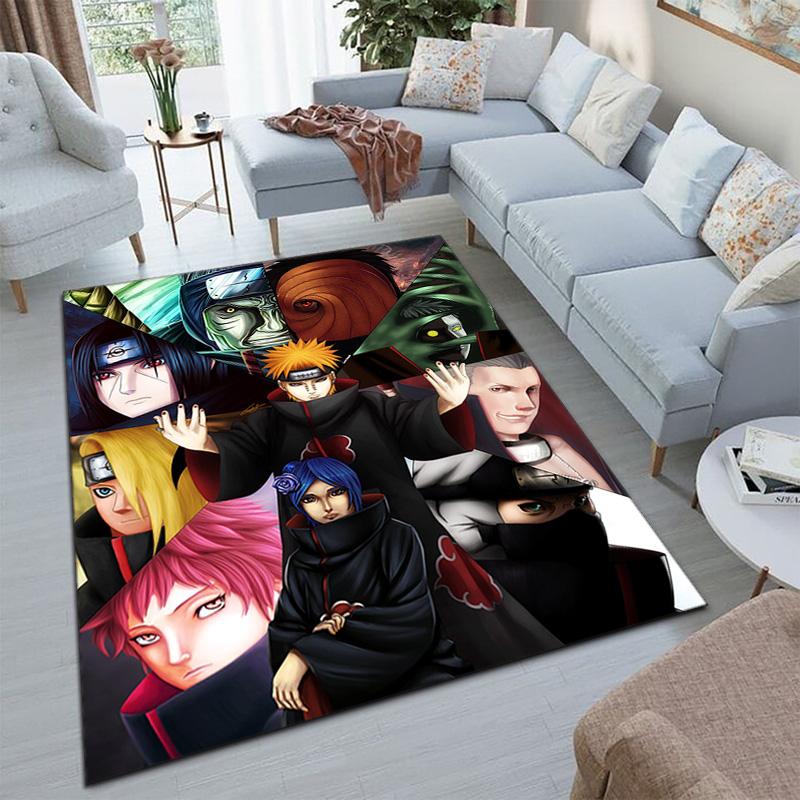 Japanese anime cartoon NARUTO's famous Uzumaki Naruto rug, soft decorative home furnishing, bedroom office chair pad, outdoor picnic carpet Y12