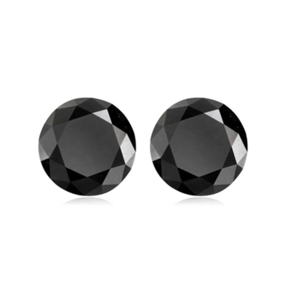 Loose Lab-Grown BLACK CVD Diamond LOT 6.00 MM D , IF 2 PCS Certified