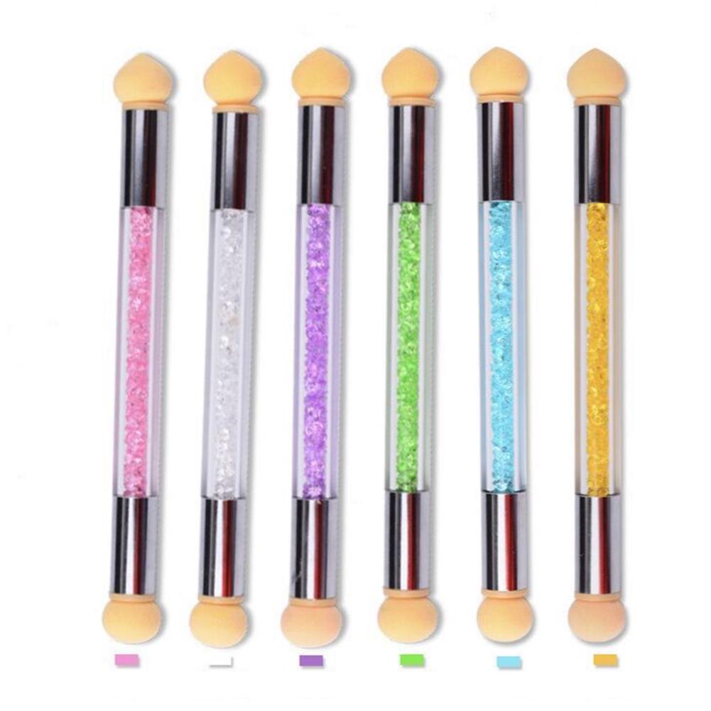 Portable Washable Double-Head Sponge Stained Pen Nail Art Painting Point Painting Tool