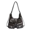 2025 New Sle Double oulder Bapa Trendy Leisure Handbags Retro Large Capaci Casual Women's Tote Bag Underarm Bag Fall Winter