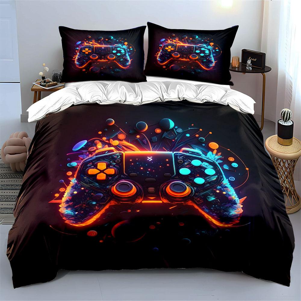 "Gaming Decoration Three-Piece Set" Bedding Set with 1 Duvet Cover 2 Pillowcases Single Double King Queen, Gift