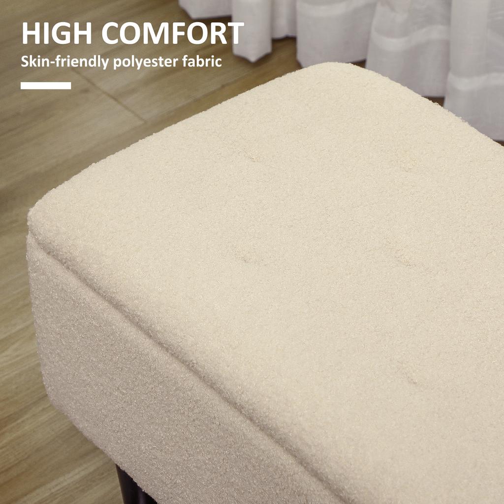 57L Teddy Fleece Storage Ottoman - Cream