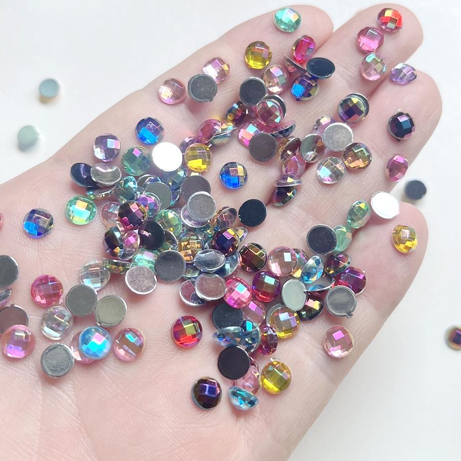 Shiny 6mm Earth Surface AB Color Rhinestone DIY Jewelry Nail Decoration Accessories Decorative Flat Back 150pcs/lot