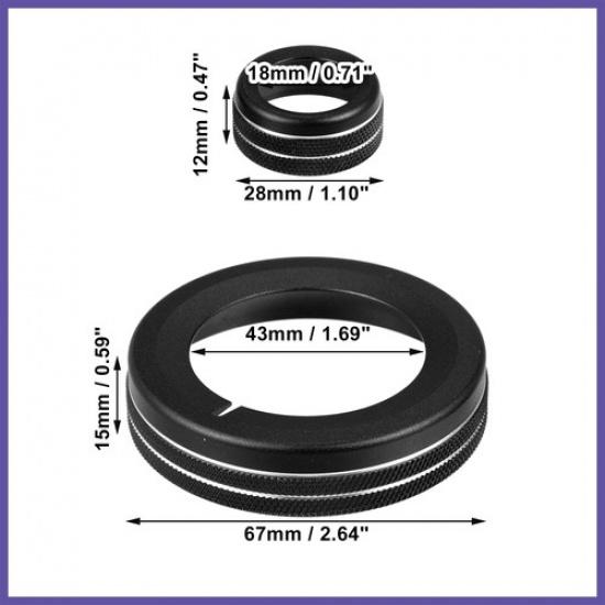 4 pcs Black Aluminum Alloy Center Control Ring Knob Cover for Chevrolet Camaro