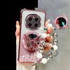Mirror Shockproof Magnetic Case for Realme 14 13 12 Pro Plus C75 C71 C65 C63 C55 C53 C51 Butterfly Phone Holder bracelet Cover
