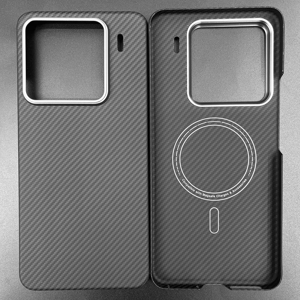 Magsafe Case For Xiaomi 15 Ultra Carbon Fabric Fiber Aramid Case For Xiaomi 15 Pro/15 Magnetic Magnets Cover Shell