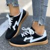 Women Sneakers New Fashion Round Toe Casual Lace Up Shoes for Women Patchwork Retro Outdoor Flat Sneakers Women Zapatos De Mujer