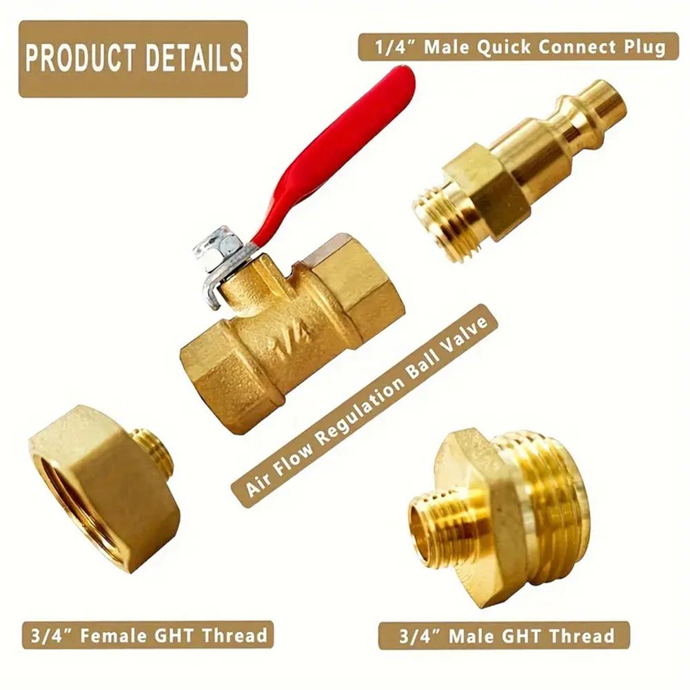 High Pressure Washer Gun Ball Calve Water Switch Copper Pipe Joint Nozzle Valve Plug Fittings 3/4 Male And Female Thread