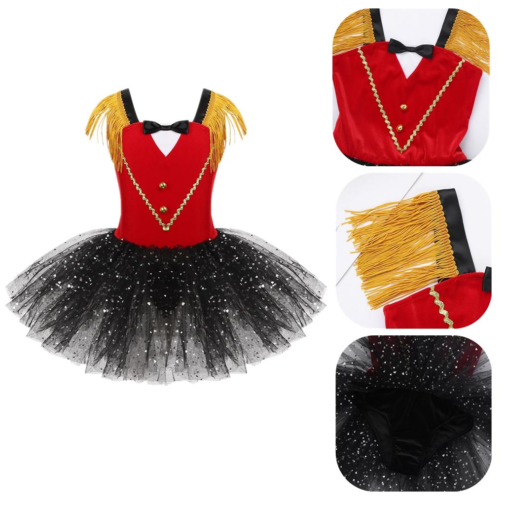 Kids Girls Circus Ringmaster Costume Dancewear for Halloween Cosplay Party