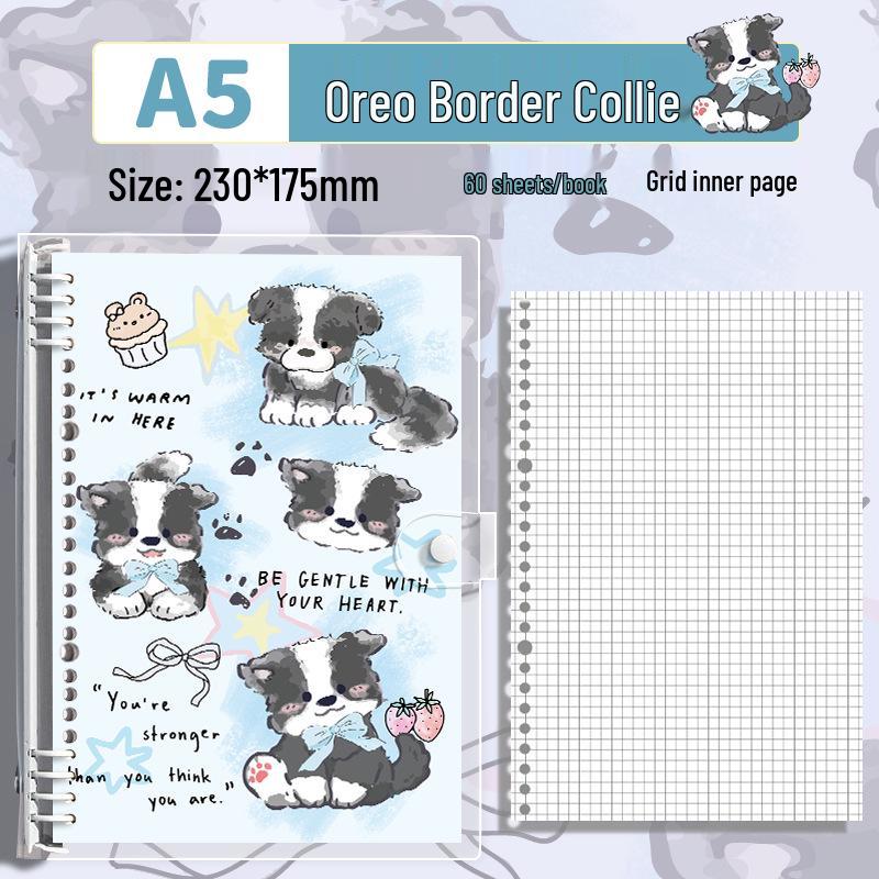Cute Pet Transparent Soft PVC Binder B5 Notepad Diary with Iron Clip