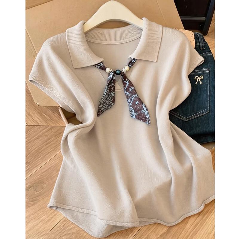 Demana Women s Breathable Linen Blend Sleeveless Polo Knit Top M