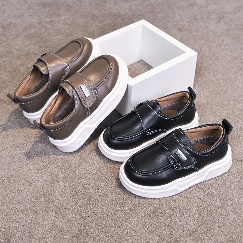2026Spring and Autumn New Children's Casual Sneakers, Boys' British Style Lightweight Soft-Soled Versatile Sports Shoes, Leather Shoes