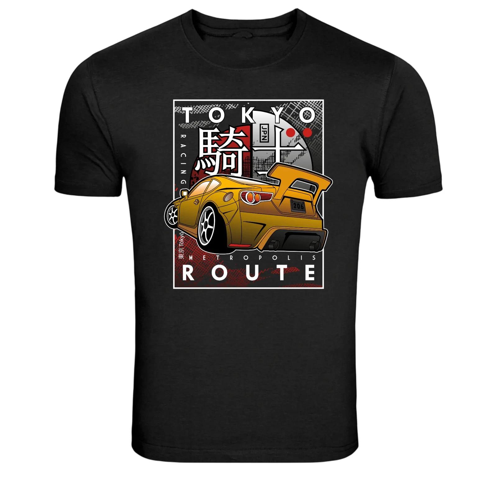 Tokyo Racing Route Japanese Car Graphic T-Shirt XXXL