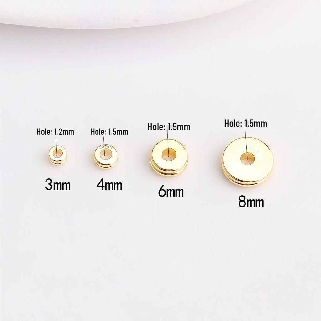 Doppellagige Spacer-Perlen, 14K Gold Filled, für DIY-Armbänder & Halsketten