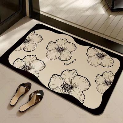French Style Light Luxury Diatomaceous Earth Floor Mat Small Fragrant Style Bathroom Entrance Door Mat Absorbent Foot Mat