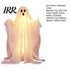 Ghost with Warm Lights Halloween Decoration, LED Light Up Standing Ghost, Indoor Outdoor Spooky Window White for Porch, Yard, Lawn, Garden Decor Lawn