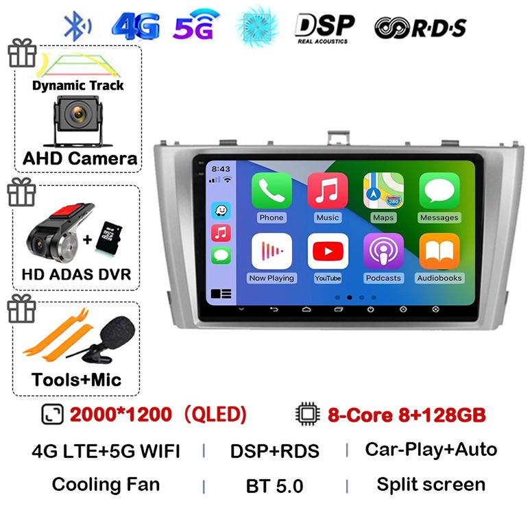 Android 14 Carplay Auto For Toyota Avensis 3 2008 2009 2010 2011 2012 2013- 2015 Car Radio Multimedia Stereo Player GPS 4G WIFI