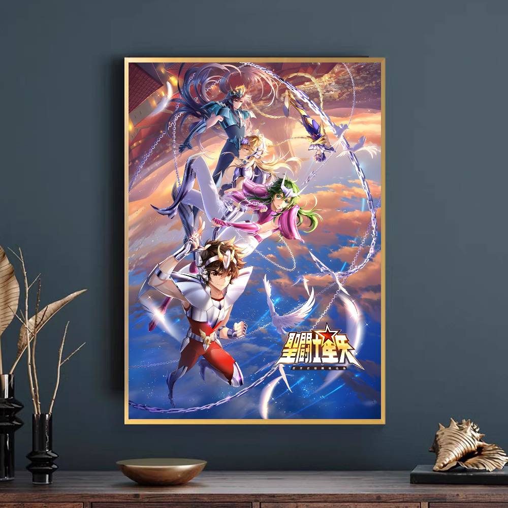 Plakat Saint Seiya Samoprzylepna Sztuka Wodoodporny Papierowy Naklejka Kawiarnia Bar Pokój w Domu Studenckim Dekoracja Ściany