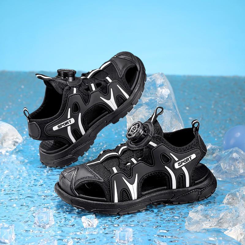 Kids Breathable Open-Toe Sandals Outdoor Play Lightweight Rubber Sole Sporty Closed-Toe Shoes Girls Boys