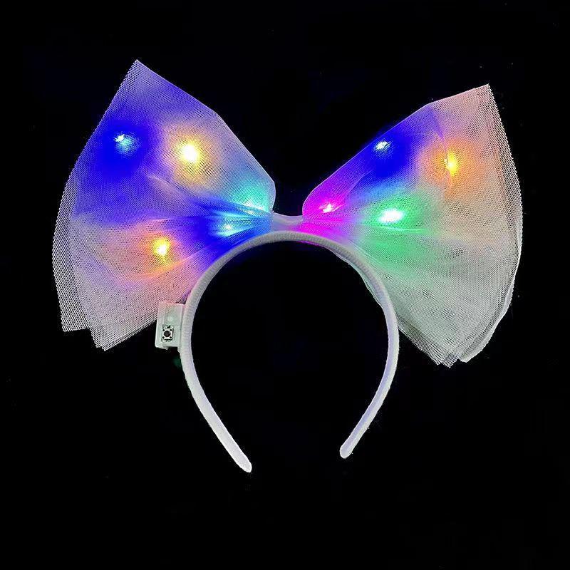 Women s Oversized Luminous Bow Mesh Headband - French Style, Ideal for Photo Shoots