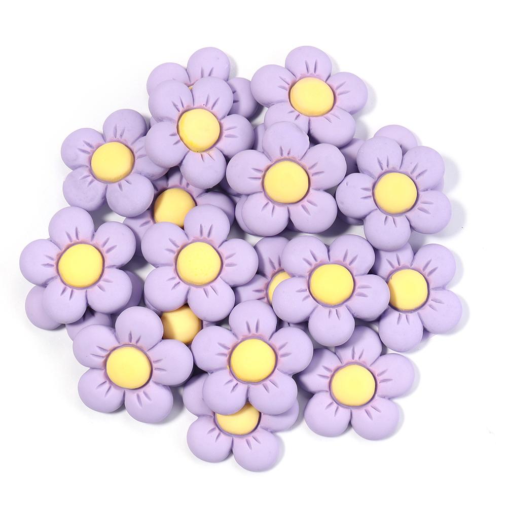 20pcs Flatback Resin Flowers Colorful Cute Flower Cabochon Scrapbooking For Home Decor DIY Crafts Clothing Hairpin Accessories