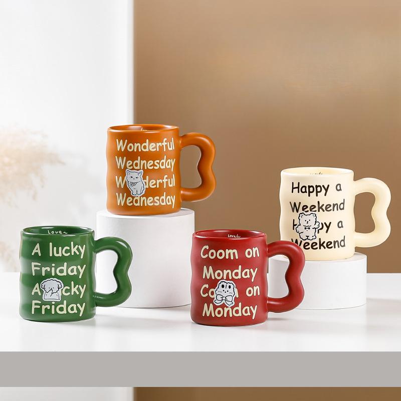 Milk Fufu Cute Animal Mug Women Breakfast Ceramic Cup Coffee Milk Cup Office Home Student Cup
