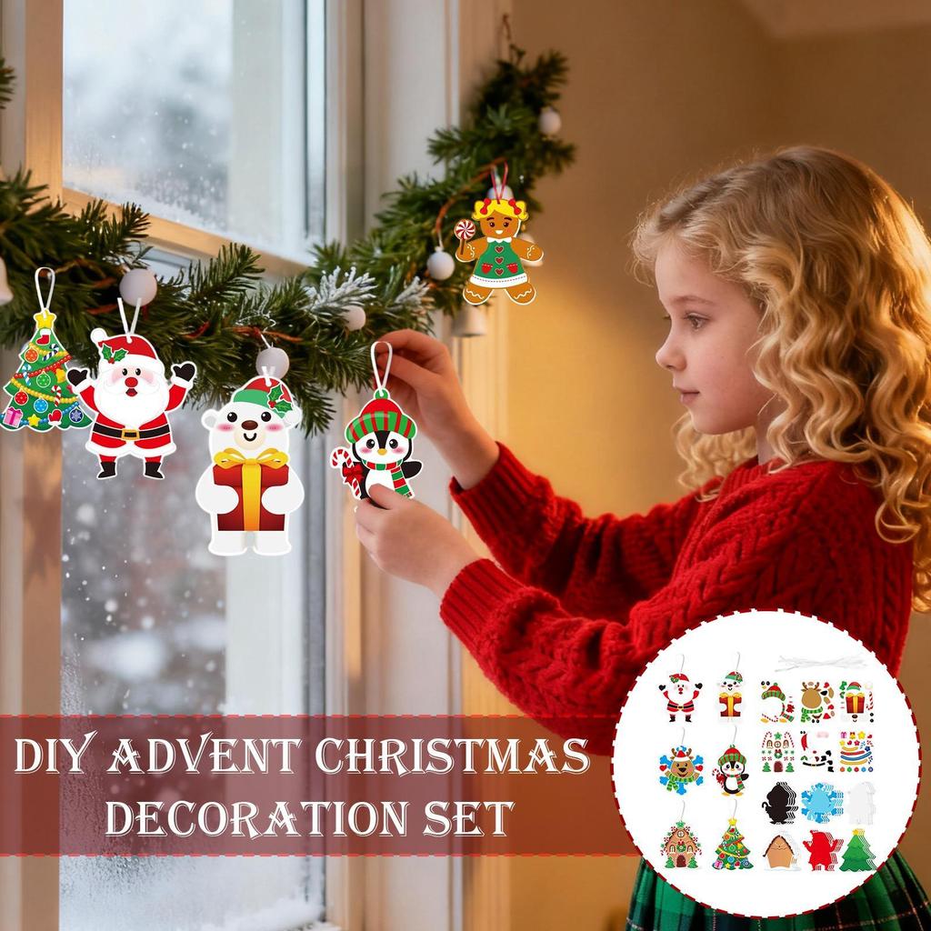 Christmas Crafts For Kids 2D Decorations With Stickers Make Christmas Ornaments For Kids Adults Tree Holiday Classroom Class