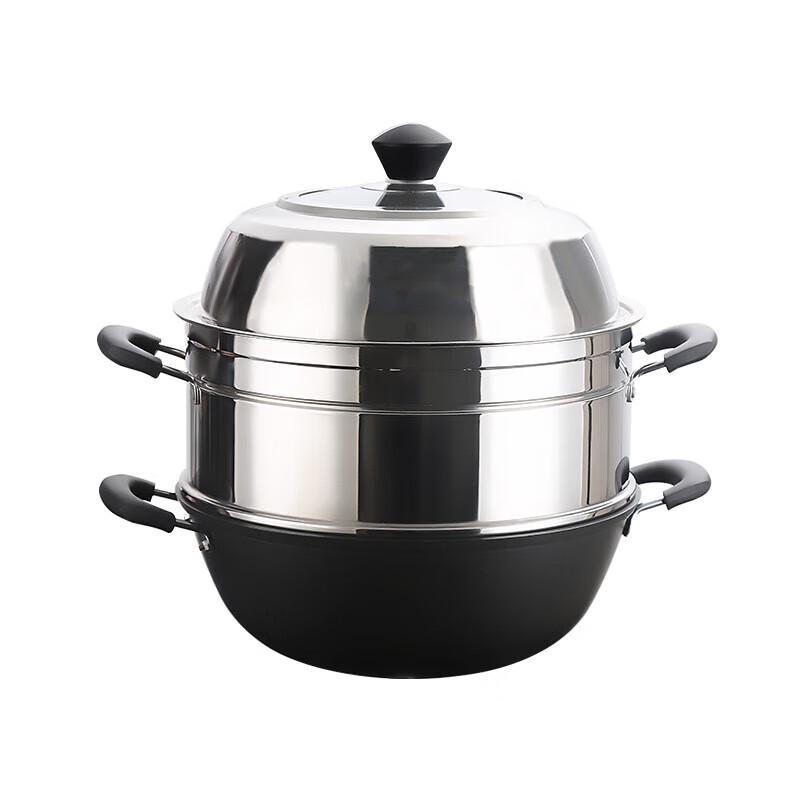 LUVHOO LH-ZT01 Deep Cast Iron Steamer & Stew Pot