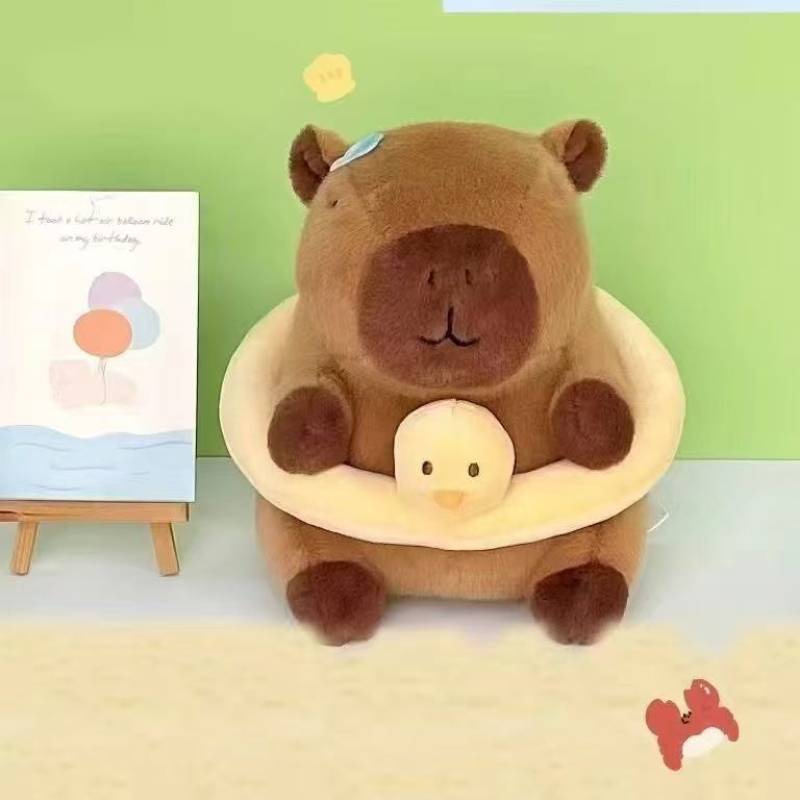 

Летний круг для плавания Кокосовая капибара Плюшевая игрушка Супермягкая ткань Детская спальня жёлтый