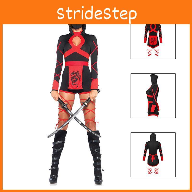 Stilvoller Ninja-Cosplay-Jumpsuit für Damen – perfekt für Halloween und Partys